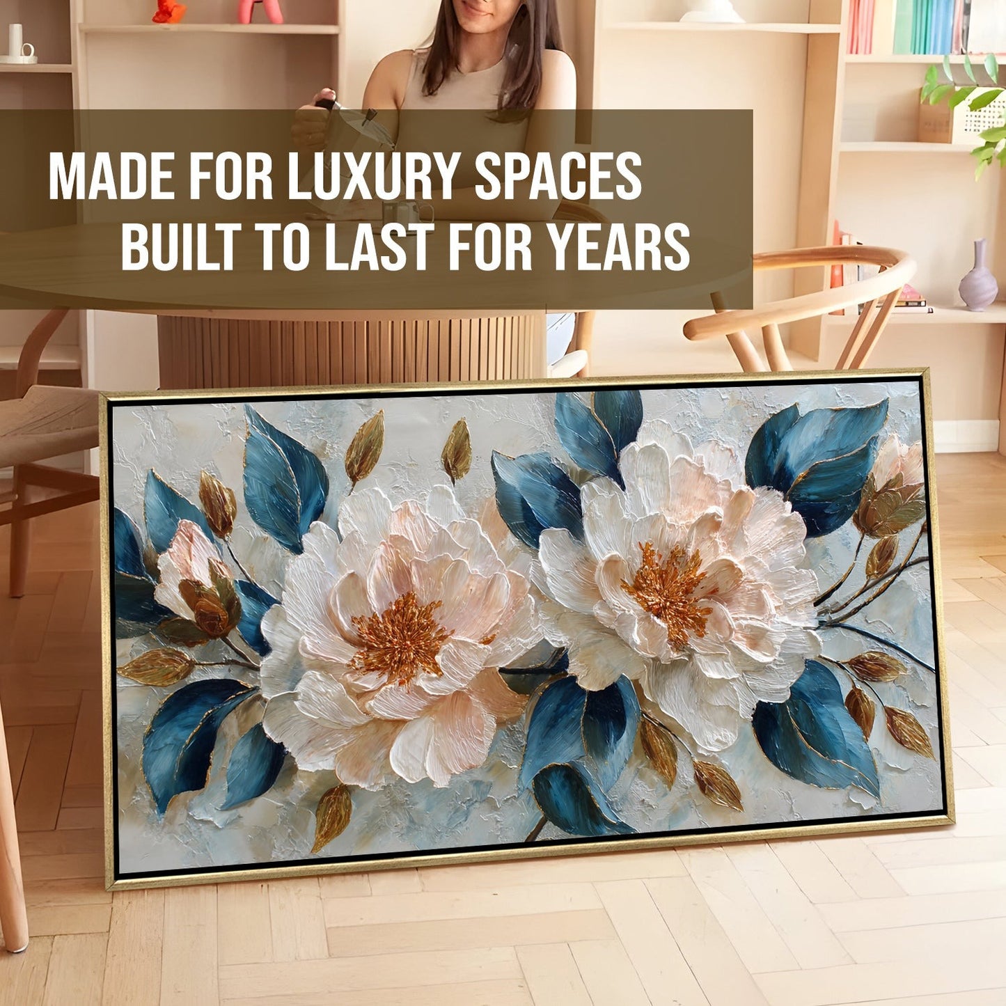 Blush Peony Bloom Luxury Floral Canvas Wall Art for Elegant Decor
