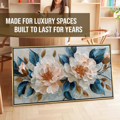 Blush Peony Bloom Luxury Floral Canvas Wall Art for Elegant Decor
