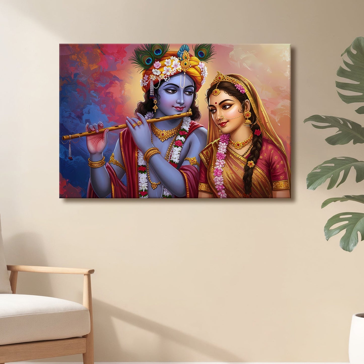 Radha Krishna Timeless Harmony Canvas Wall Art for Home Décor