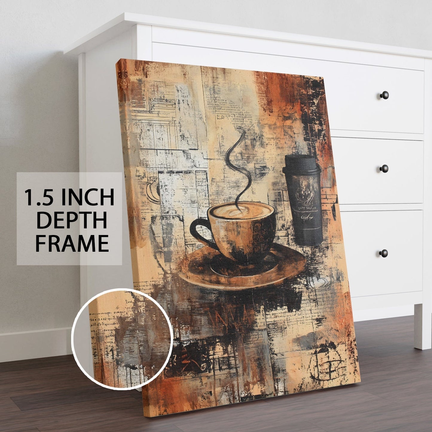 Vintage Café Vibes Canvas Wall Art for Kitchen & Coffee Décor