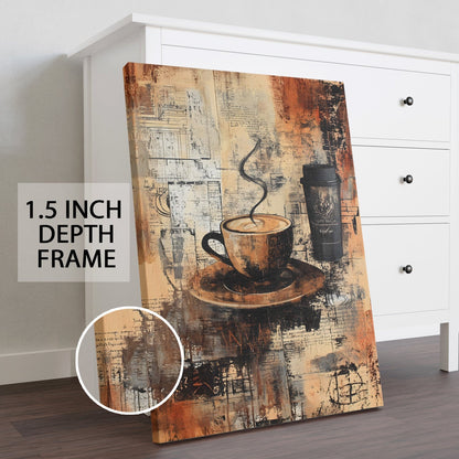 Vintage Café Vibes Canvas Wall Art for Kitchen & Coffee Décor