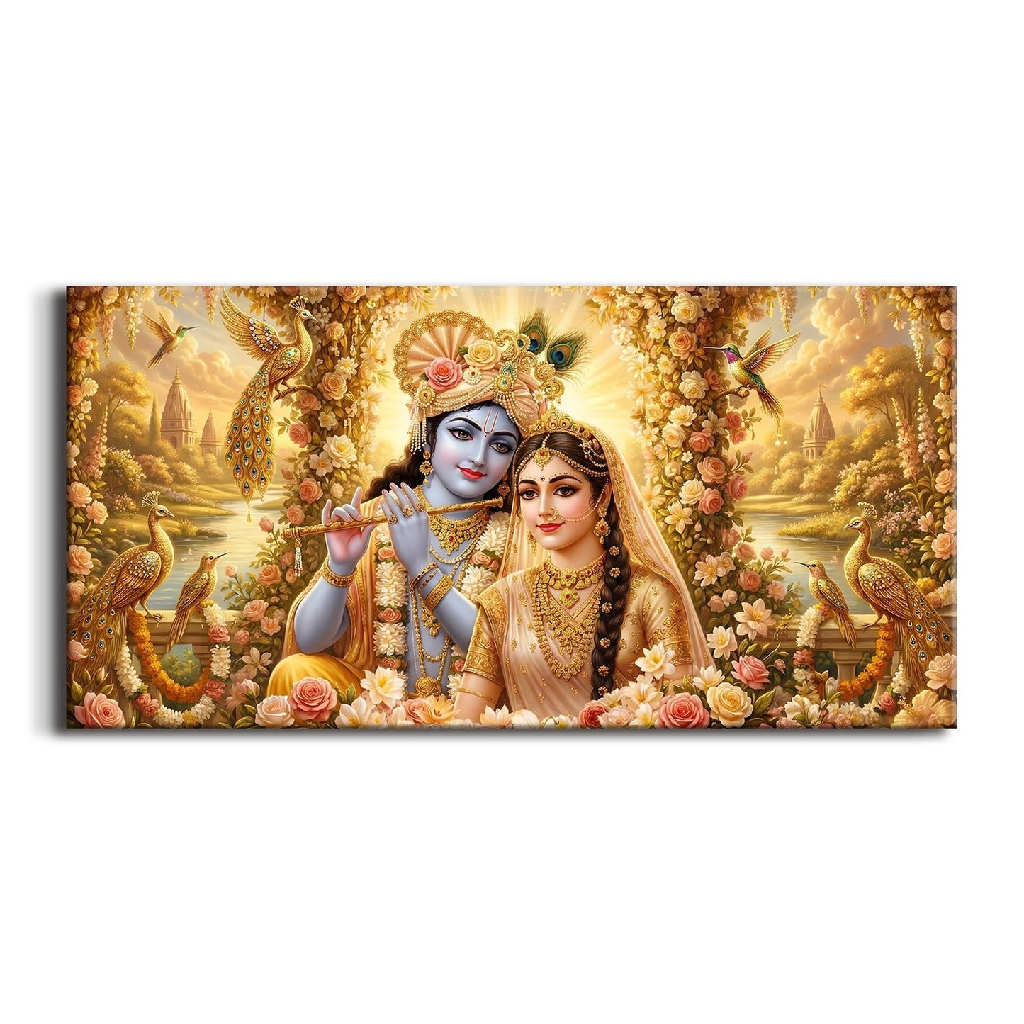 Radha Krishna Divine Harmony Canvas Wall Art Painting for Home
