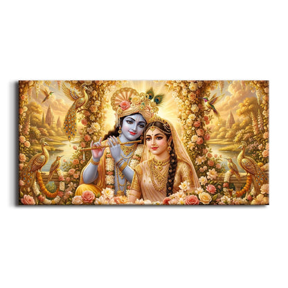 Radha Krishna Divine Harmony Canvas Wall Art Painting for Home