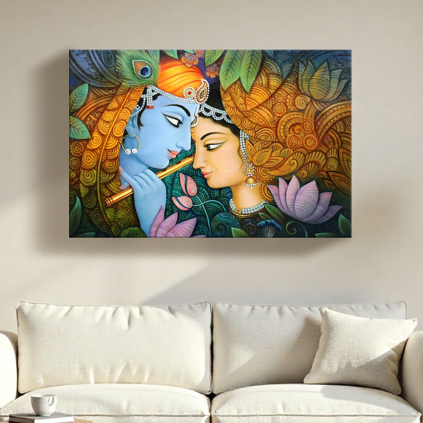 Radha Krishna Serene Harmony Canvas Wall Art for Home Décor