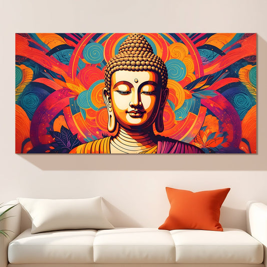 Graceful Lord Buddha Canvas Painting for Spiritual Home Décor