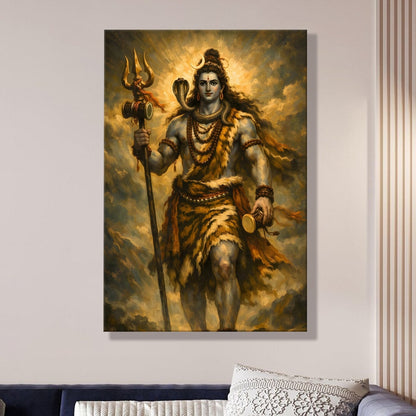 Lord Shiva Canvas Wall Art Painting for Home Living Room Décor