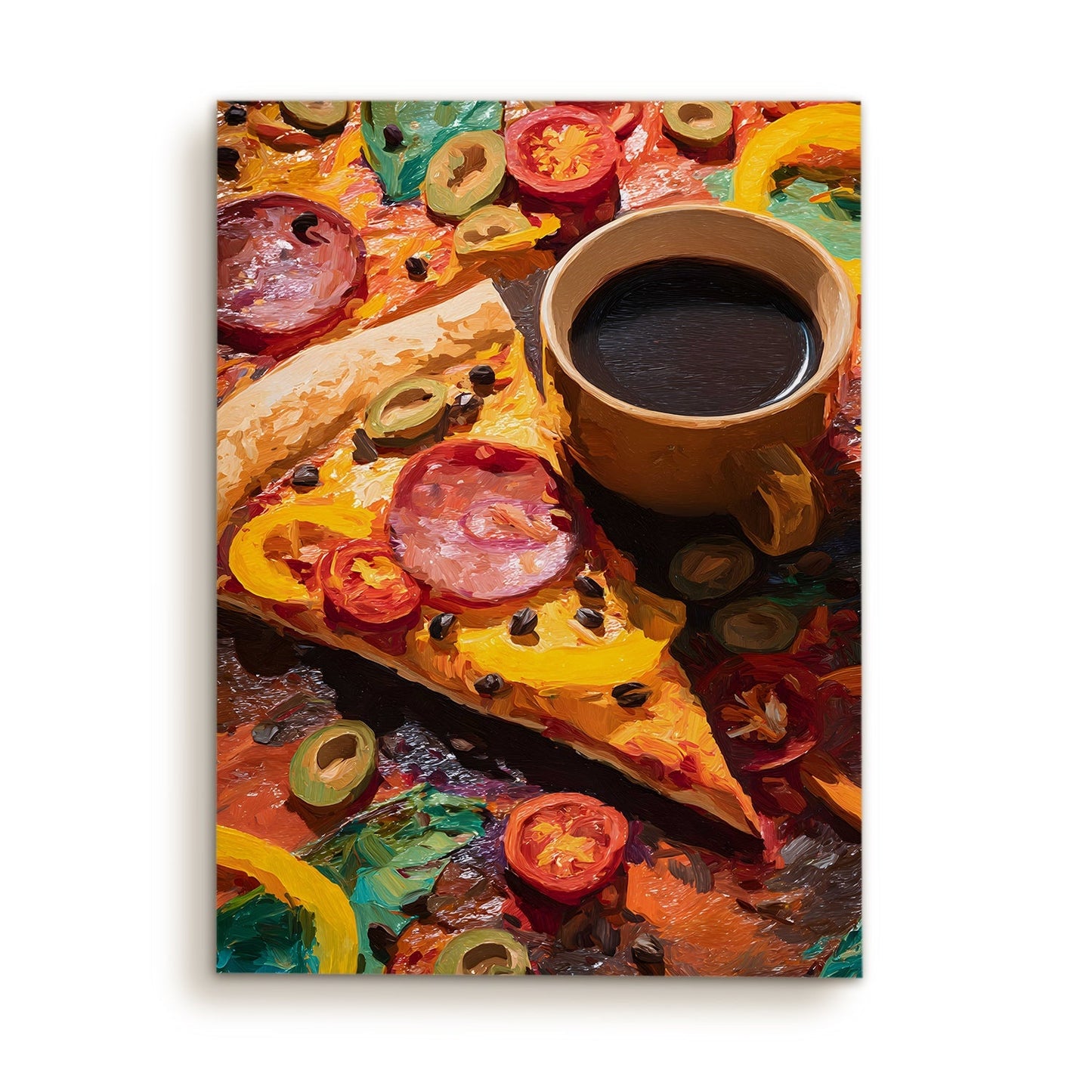 Pizza & Coffee Wall Art – Café Kitchen Dining Canvas Decor