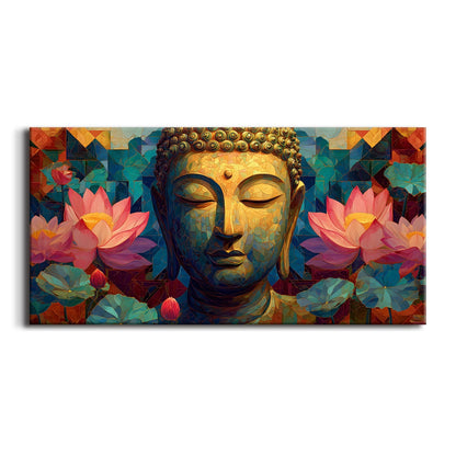 Elegant Lord Buddha Canvas Painting for Serene Home Décor