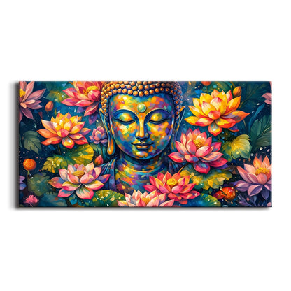 Minimalist Lord Buddha Canvas Painting for Modern Home Décor