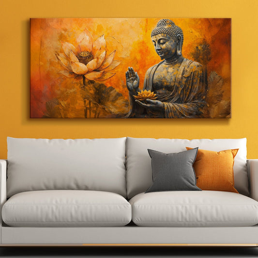 Modern Lord Buddha Canvas Painting for Serene Home Décor