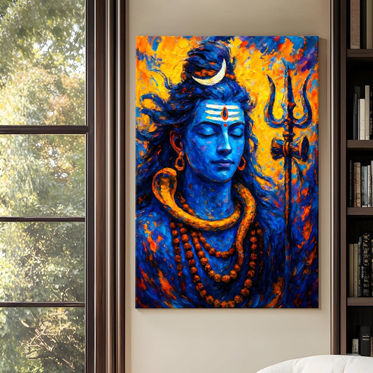 Lord Shiva Canvas Wall Art Painting for Home & Living Room Décor