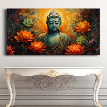 Elegant Lord Buddha Canvas Painting for Spiritual Home Décor
