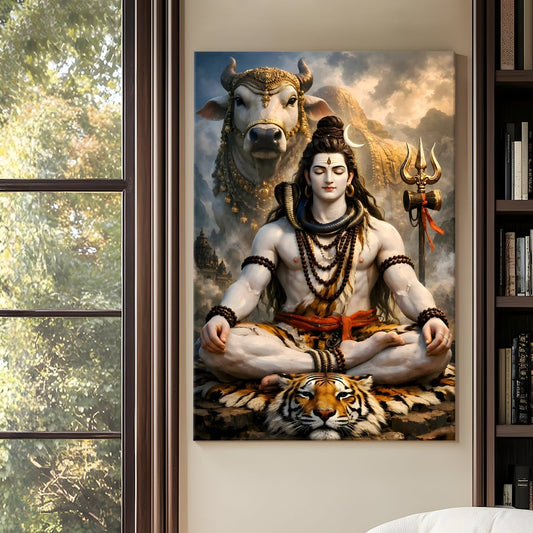 Lord Shiva Canvas Wall Art Painting for Home & Office Décor