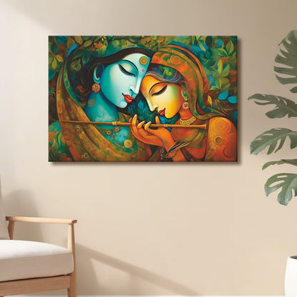 Radha Krishna Divine Grace Canvas Wall Art for Home Décor