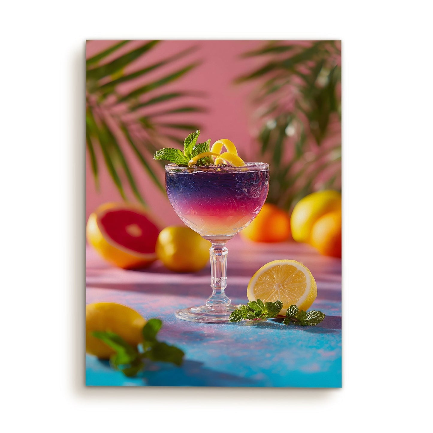 Vibrant Tropical Cocktail Canvas Wall Art for Kitchen & Bar