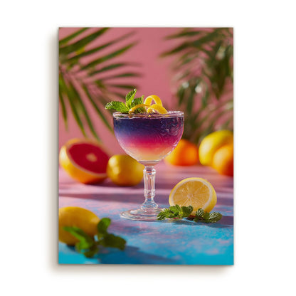 Vibrant Tropical Cocktail Canvas Wall Art for Kitchen & Bar