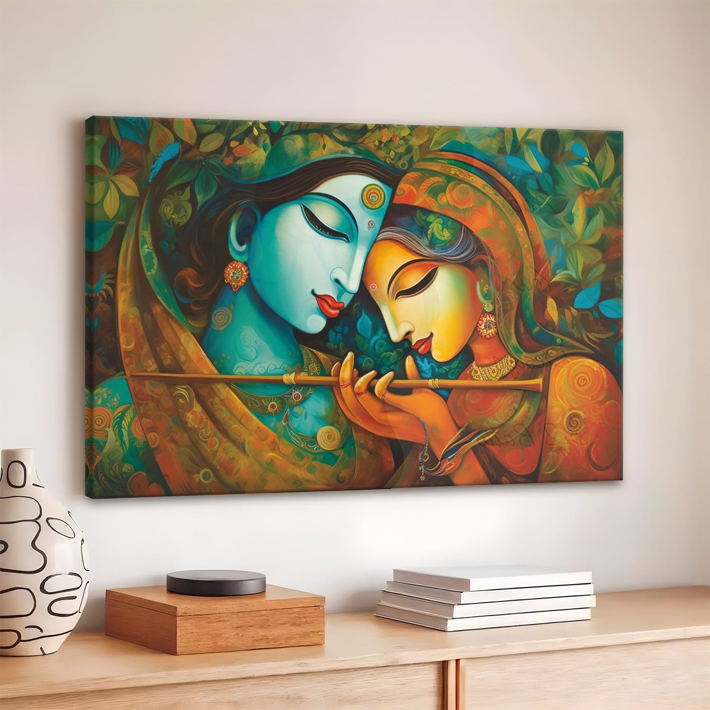 Radha Krishna Divine Grace Canvas Wall Art for Home Décor