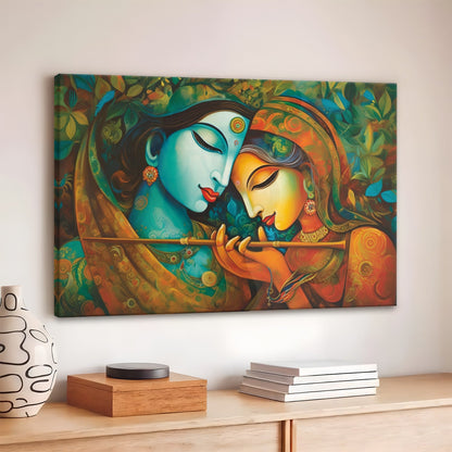 Radha Krishna Divine Grace Canvas Wall Art for Home Décor