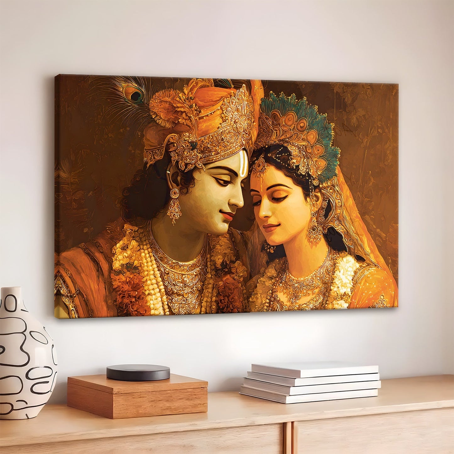 Radha Krishna Divine Love Canvas Wall Art for Home Décor