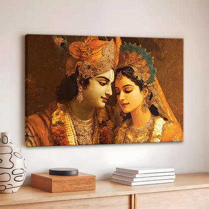 Radha Krishna Divine Love Canvas Wall Art for Home Décor