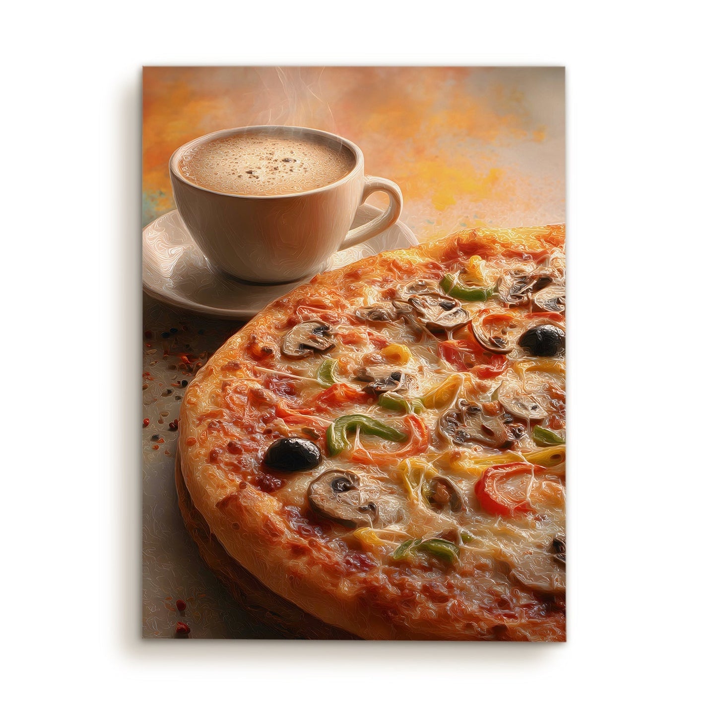 Pizza & Coffee Wall Art – Kitchen Café Restaurant Canvas Decor