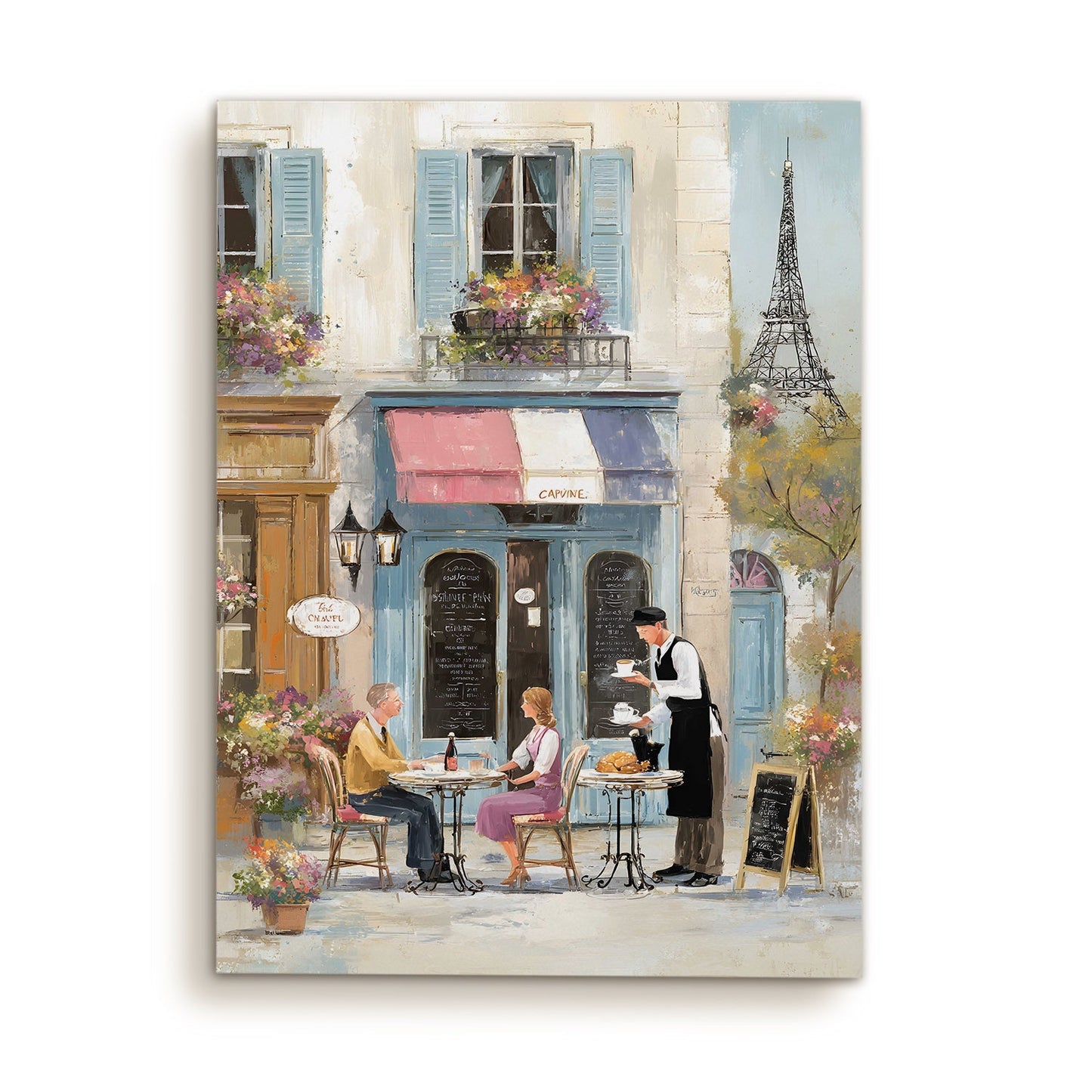 Parisian Café Wall Art – Elegant Street Bistro Canvas Decor