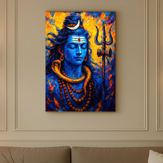 Lord Shiva Canvas Wall Art Painting for Home & Living Room Décor