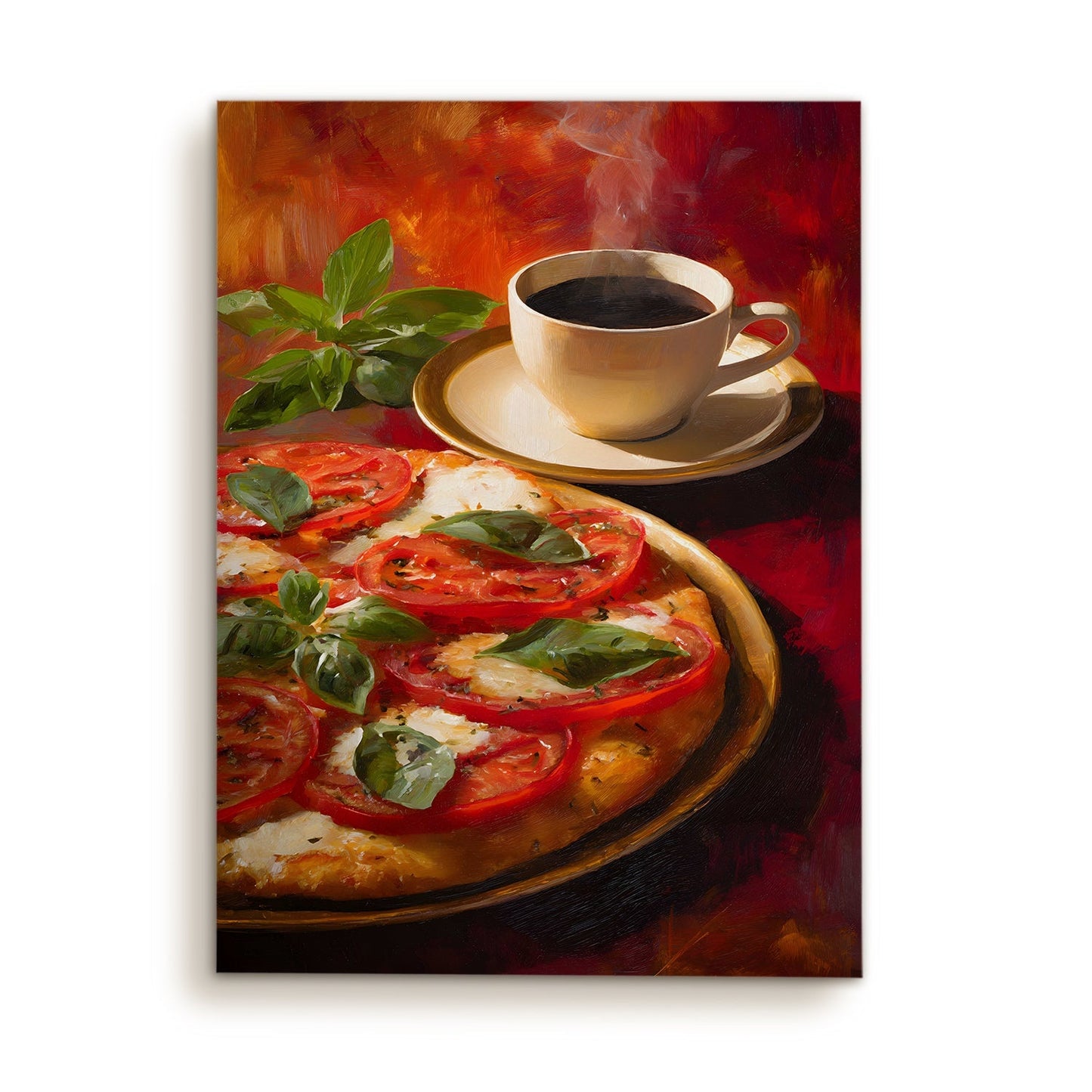 Italian Pizza & Coffee Wall Art – Kitchen Café Restaurant Canvas