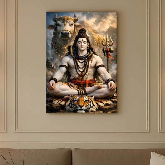 Lord Shiva Canvas Wall Art Painting for Home & Office Décor