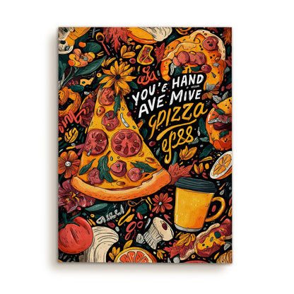 Funky Pop Art Pizza Wall Art – Colorful Food Poster Canvas