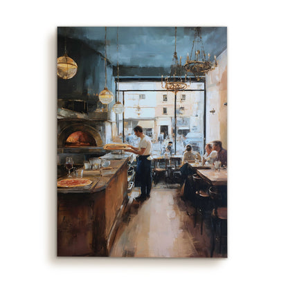Rustic Italian Restaurant Canvas Wall Art for Kitchen & Café