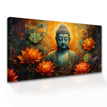 Elegant Lord Buddha Canvas Painting for Spiritual Home Décor