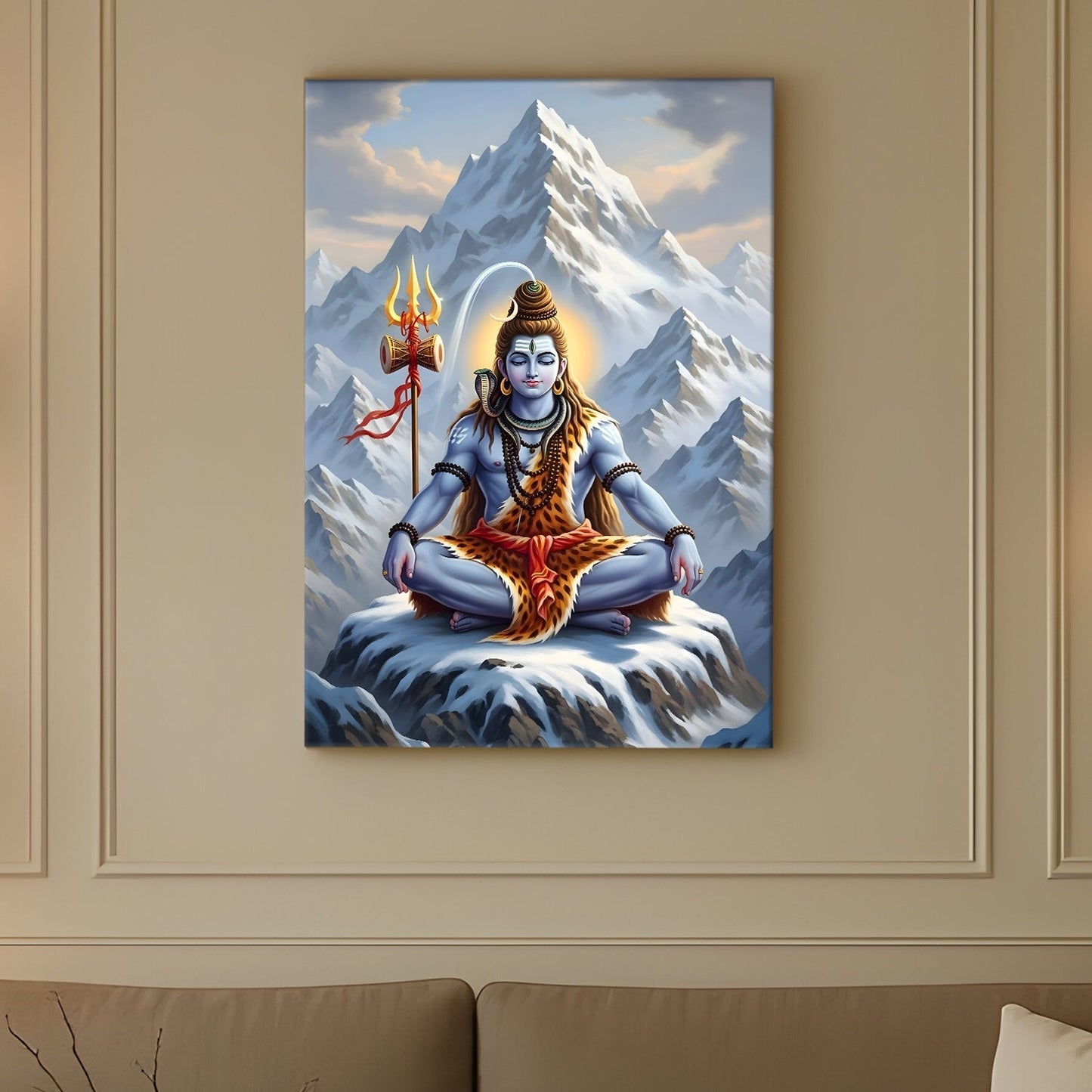 Adiyogi Lord Shiva Canvas Wall Art Painting for Home Décor