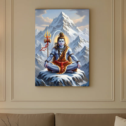 Adiyogi Lord Shiva Canvas Wall Art Painting for Home Décor