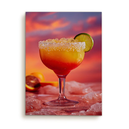 Sunset Margarita Canvas Wall Art for Kitchen & Bar Décor