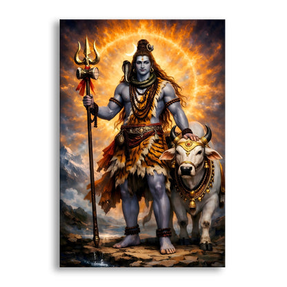 Lord Shiva Wall Art Canvas Painting for Home & Office Décor