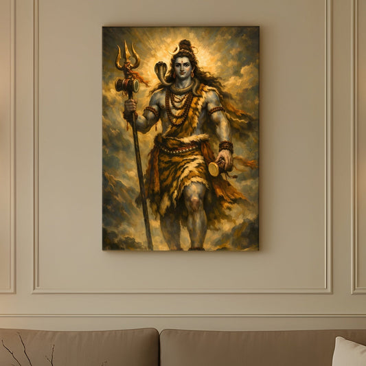 Lord Shiva Canvas Wall Art Painting for Home Living Room Décor