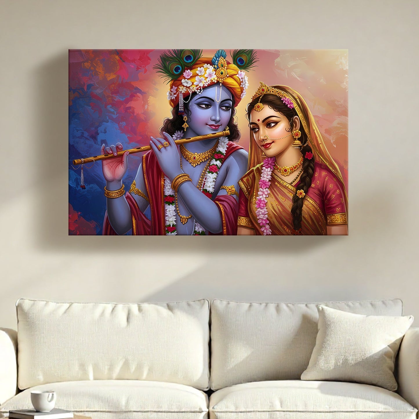 Radha Krishna Timeless Harmony Canvas Wall Art for Home Décor