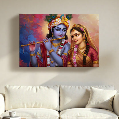 Radha Krishna Timeless Harmony Canvas Wall Art for Home Décor
