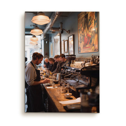 Espresso Bar Urban Café Canvas Wall Art for Kitchen & Dining