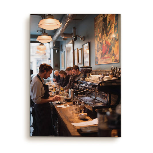 Espresso Bar Urban Café Canvas Wall Art for Kitchen & Dining