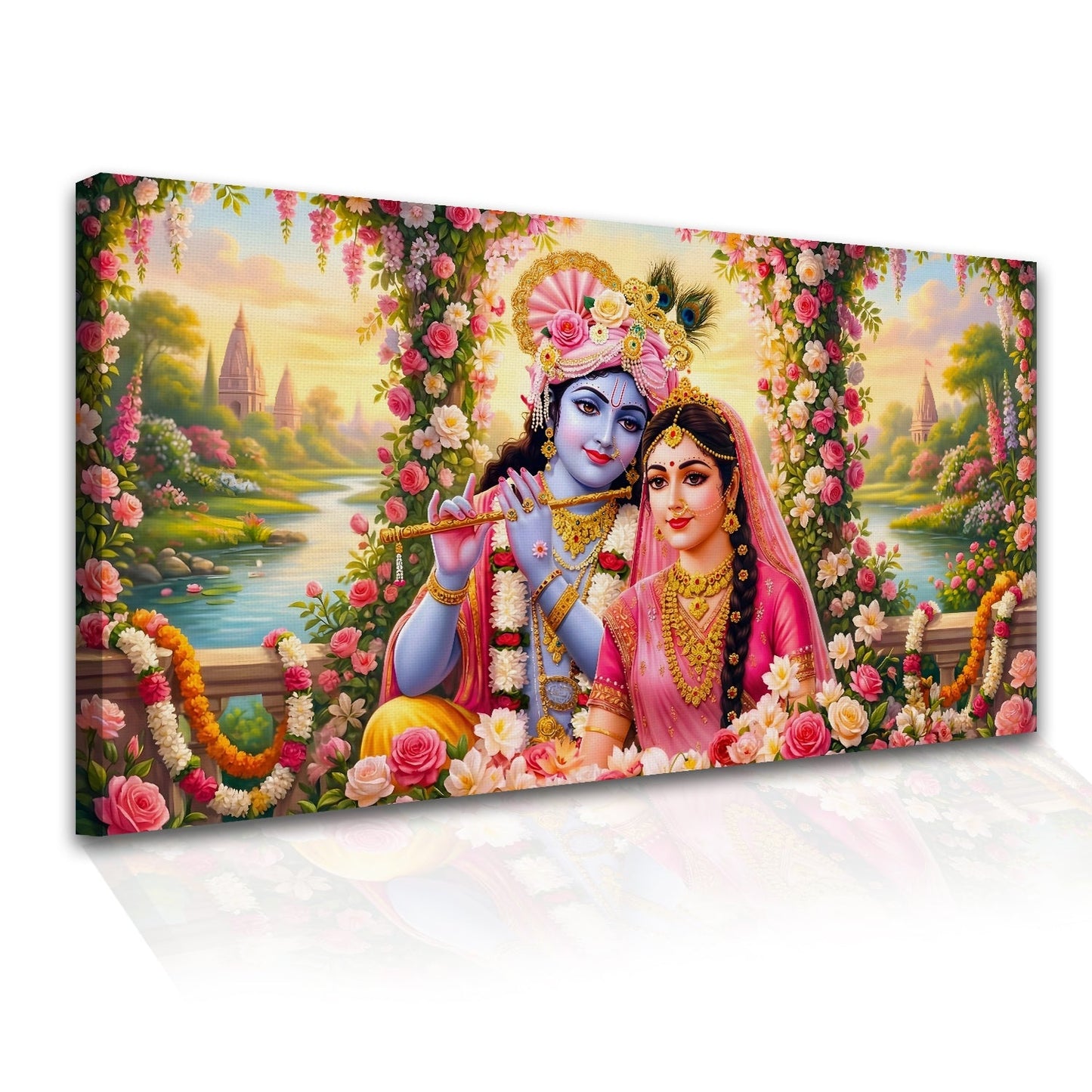 Radha Krishna Divine Harmony Canvas Wall Art for Home Décor