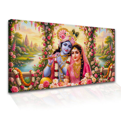 Radha Krishna Divine Harmony Canvas Wall Art for Home Décor
