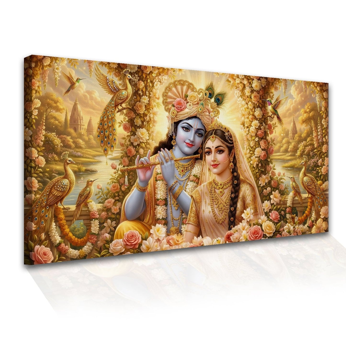 Radha Krishna Divine Harmony Canvas Wall Art Painting for Home