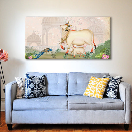 Traditional Indian Pichwai Canvas Wall Art Painting for Home Decor