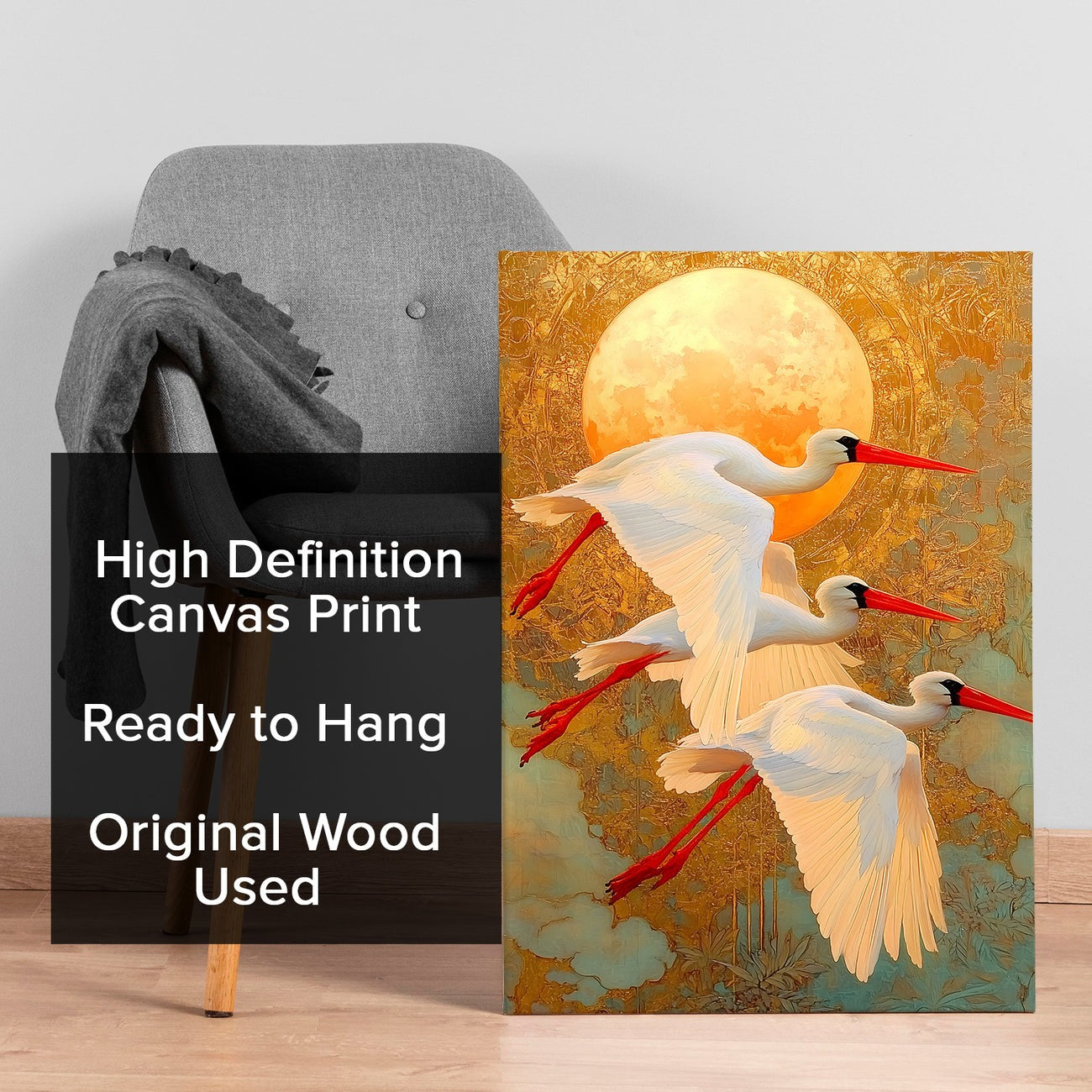 Cranes Vastu Canvas Painting