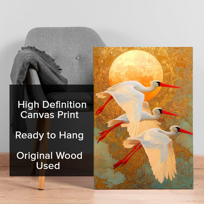 Cranes Vastu Canvas Painting