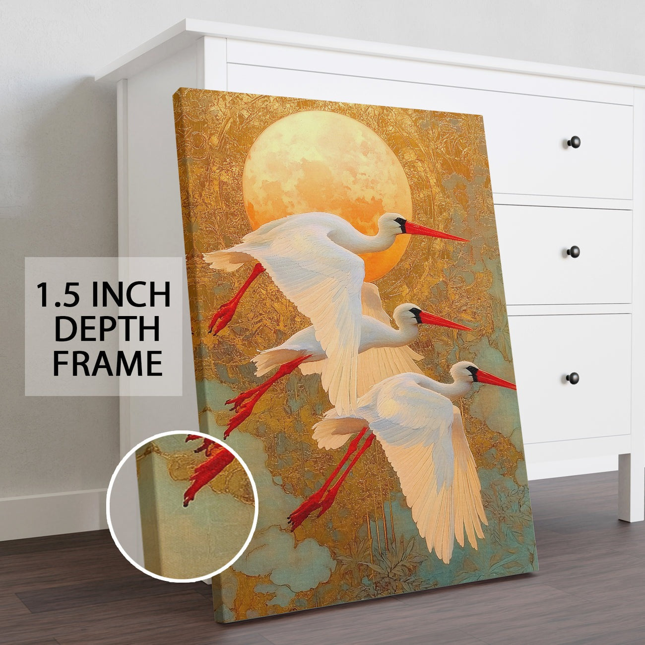Cranes Vastu Canvas Painting