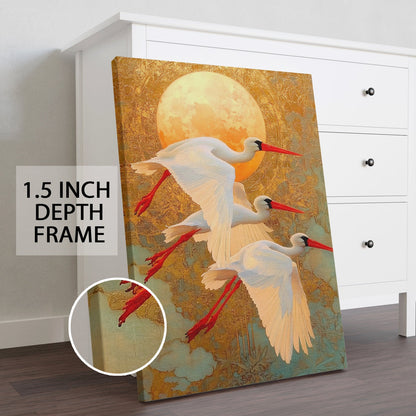 Cranes Vastu Canvas Painting