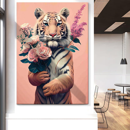  Tiger with Bouquet Canvas Art